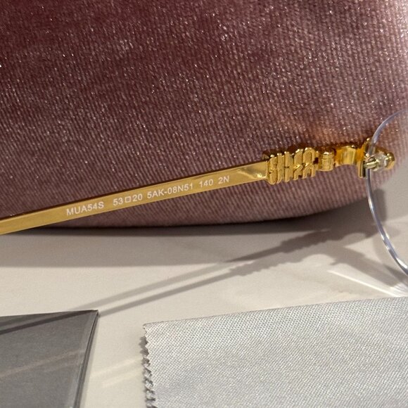 Miu Miu Rimless Gold Minimalist Eyeglasses Luxury Designer Frame main image 4